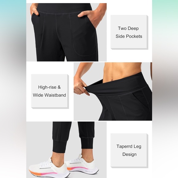 NWT Women's Black Jogger Pants tall - Picture 3 of 5